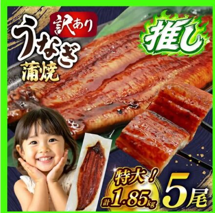 うなぎ 蒲焼 特大 訳あり 5尾 1.85kg